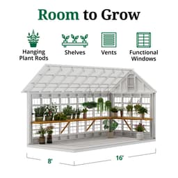 Colonial Gable Greenhouse interior graphic