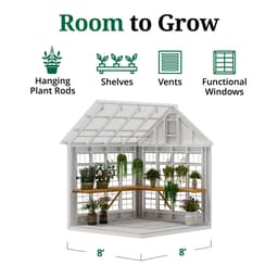 Colonial Gable Greenhouse interior graphic