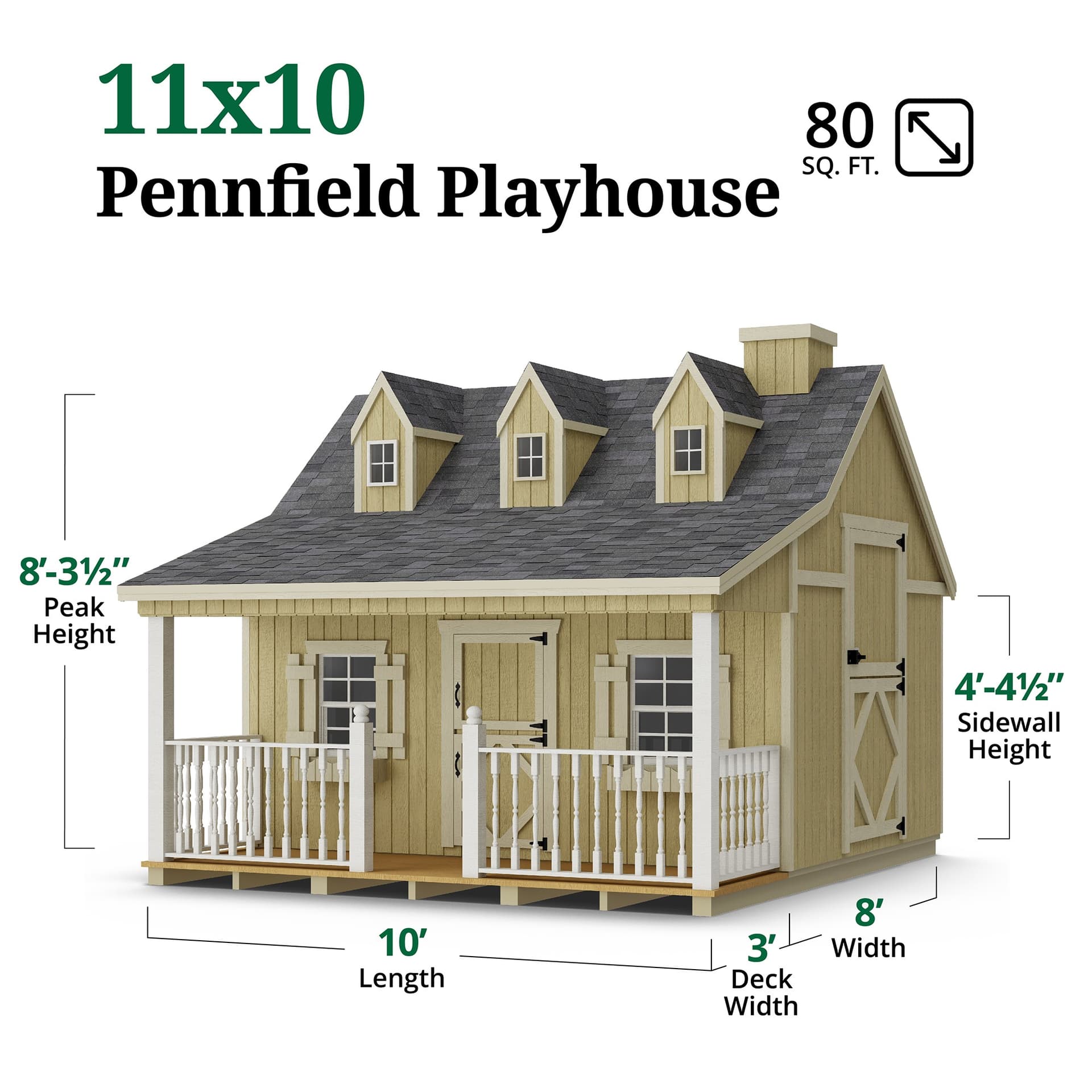 Pennfield Cottage Playhouse dimensions