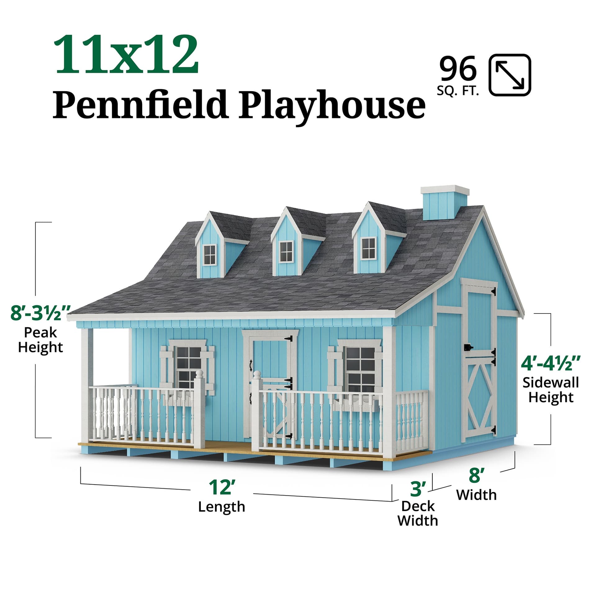 Pennfield Cottage Playhouse dimensions