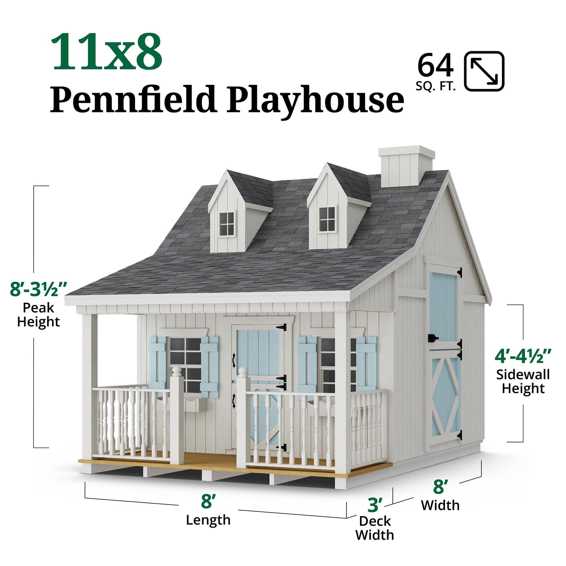 Pennfield Cottage Playhouse dimensions