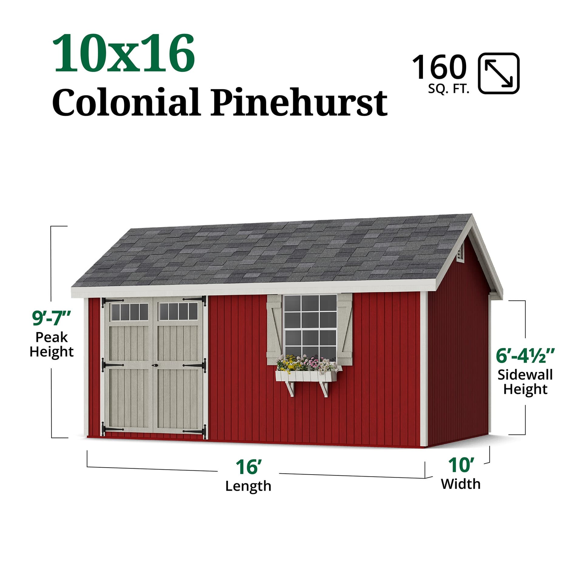 Colonial Pinehurst Shed dimensions