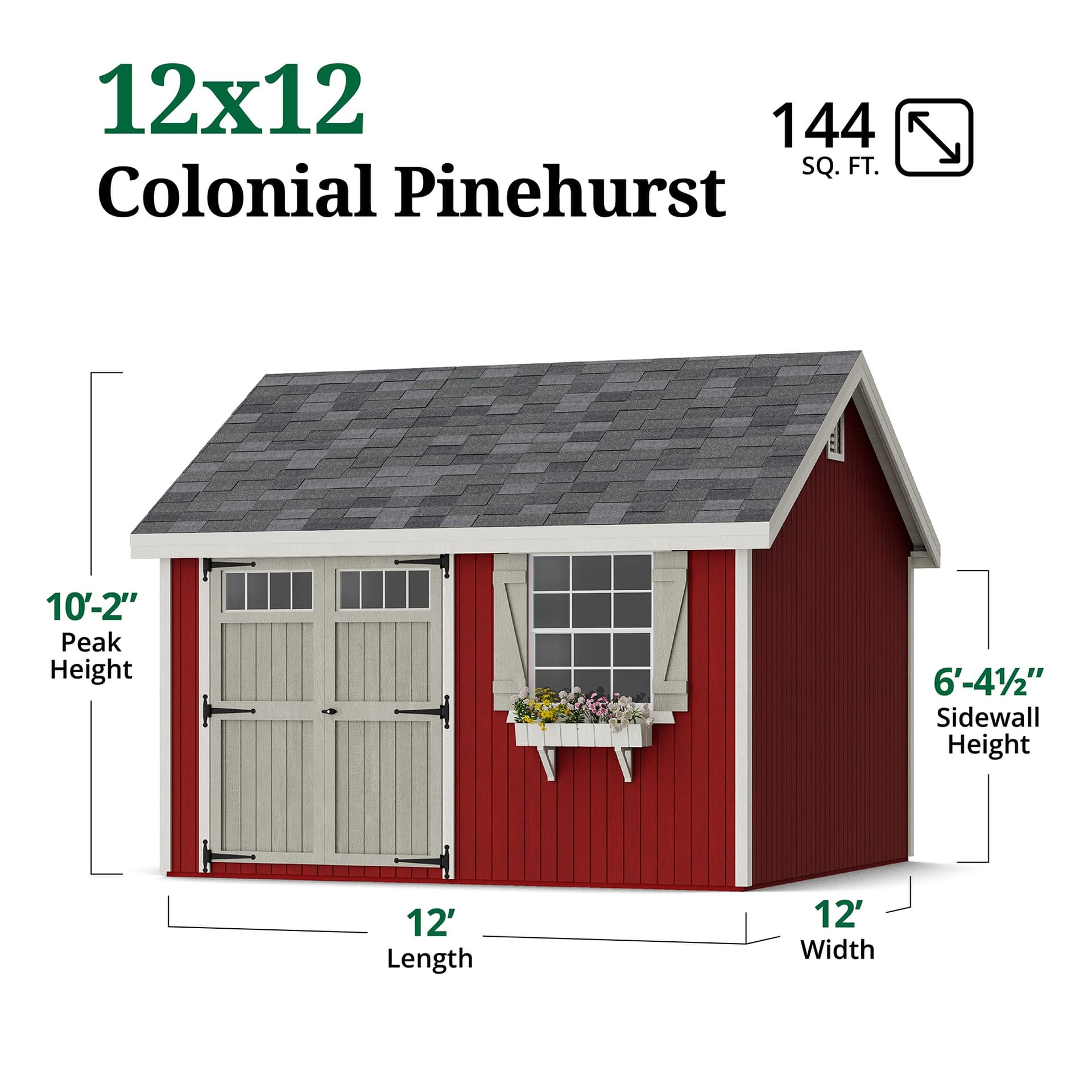 Colonial Pinehurst Shed dimensions