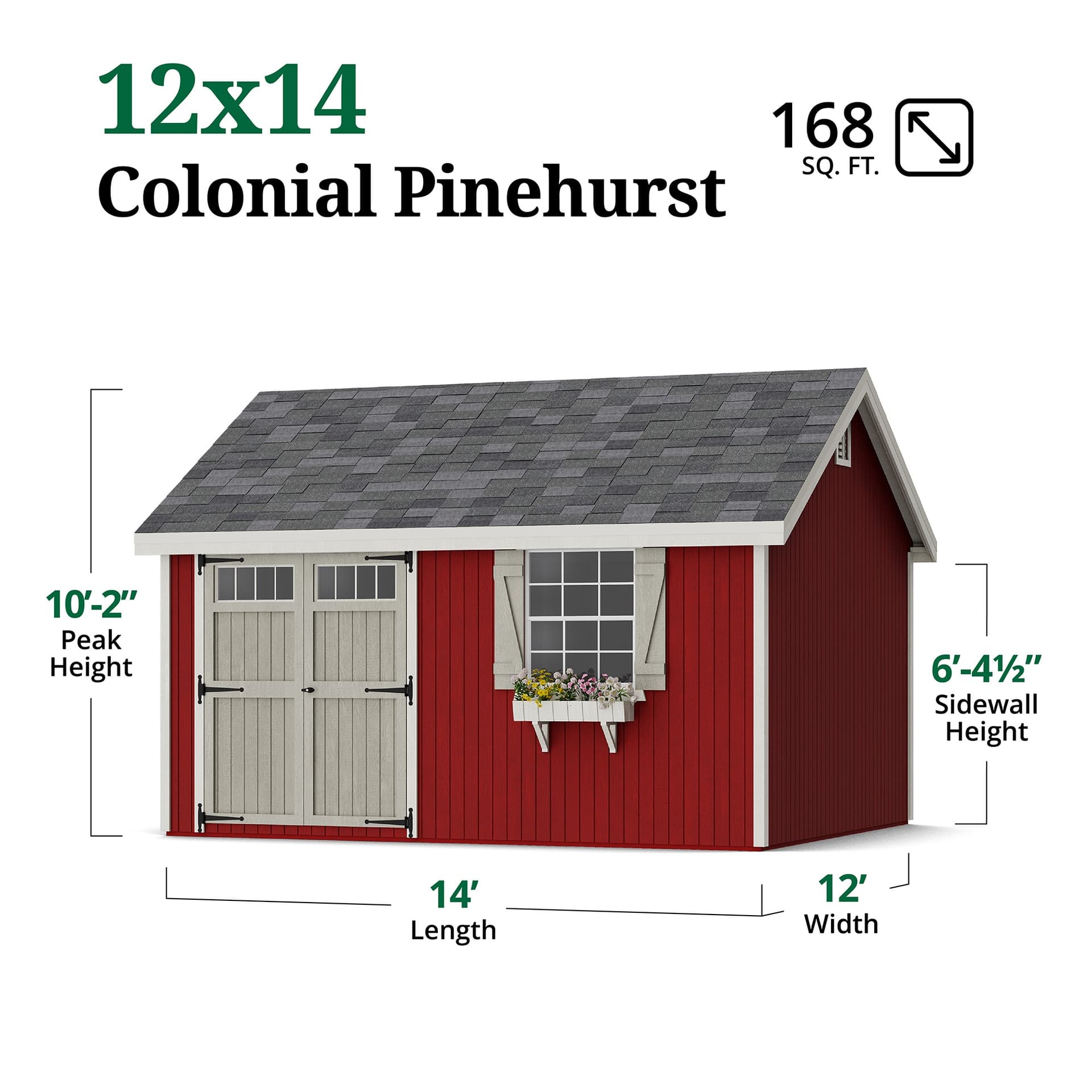 Colonial Pinehurst Shed dimensions