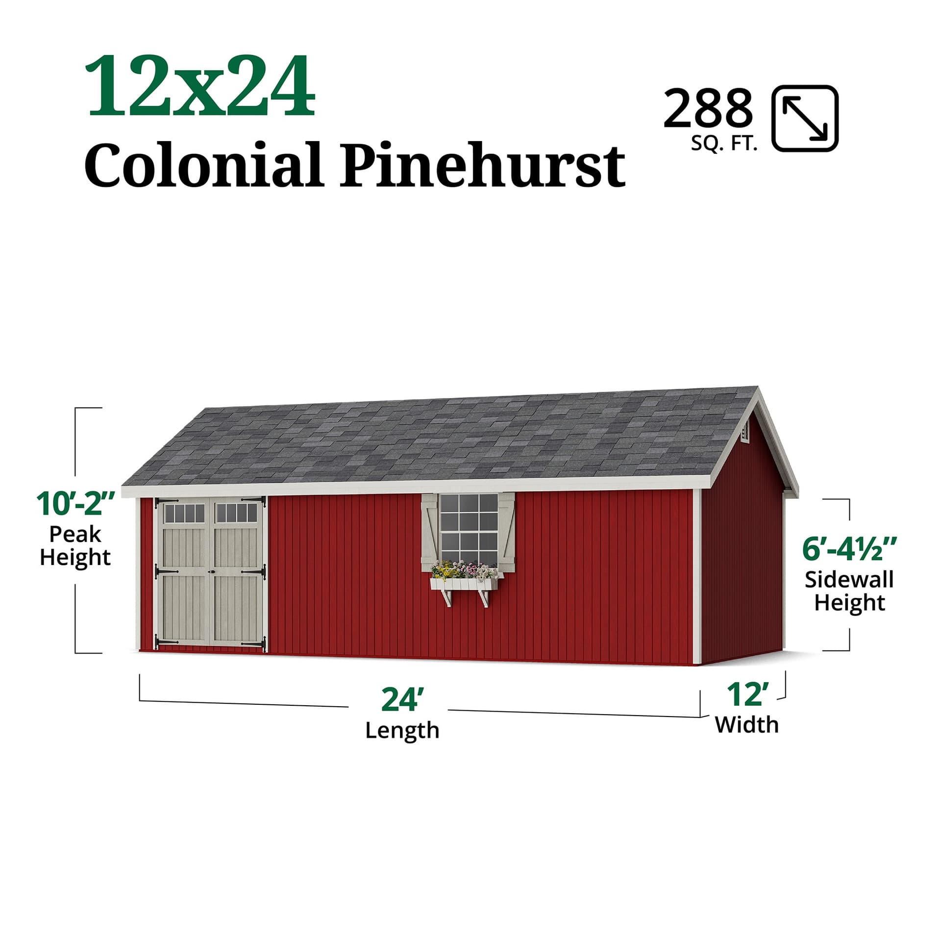 Colonial Pinehurst Shed dimensions