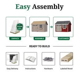 Colonial Pinehurst Shed easy assembly graphic