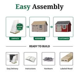 Colonial Pinehurst Shed easy assembly graphic