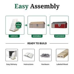 Colonial Pinehurst Shed easy assembly graphic