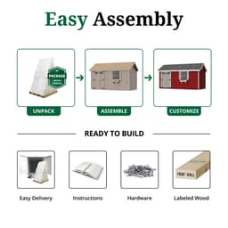 Colonial Pinehurst Shed easy assembly graphic