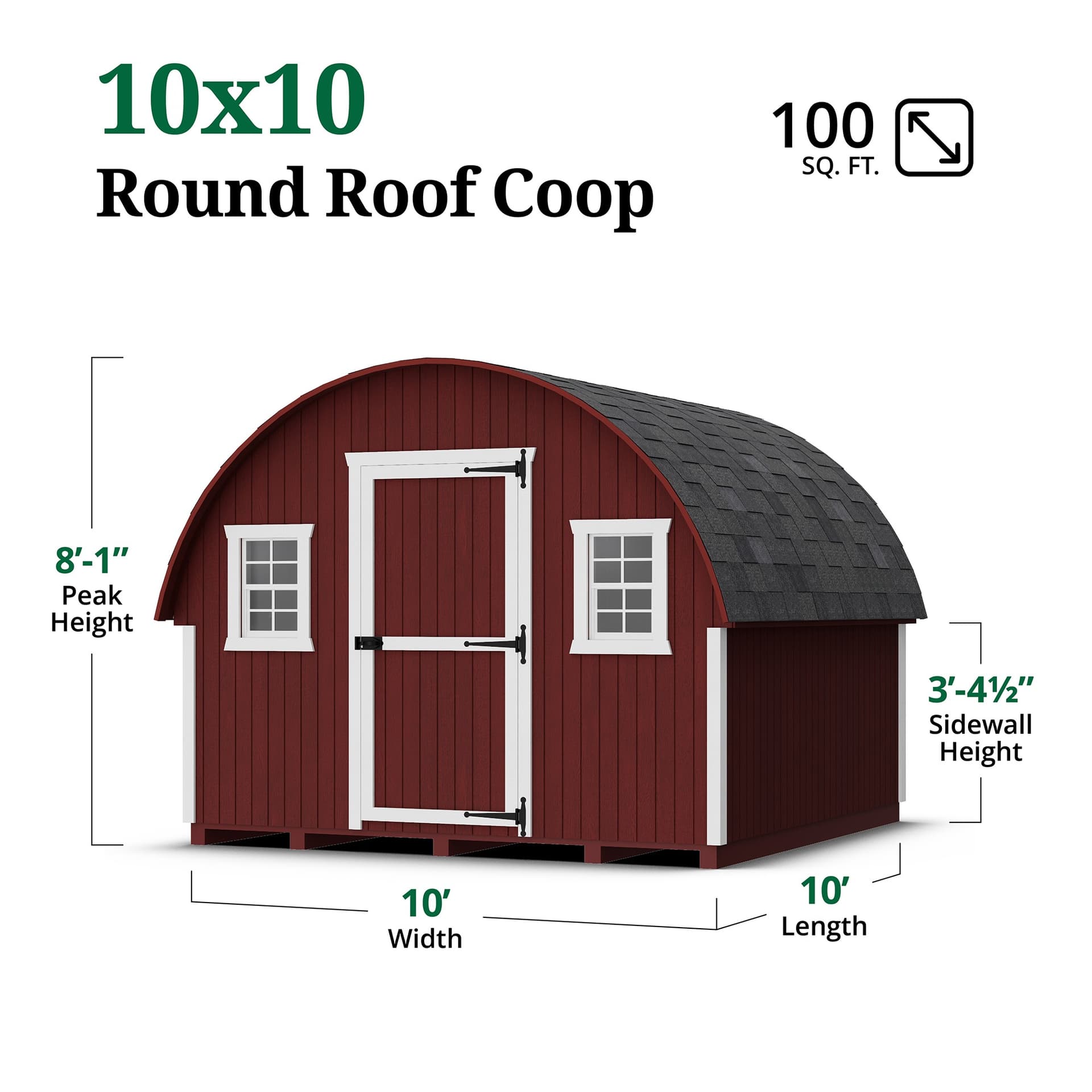 Round Roof Coop dimensions