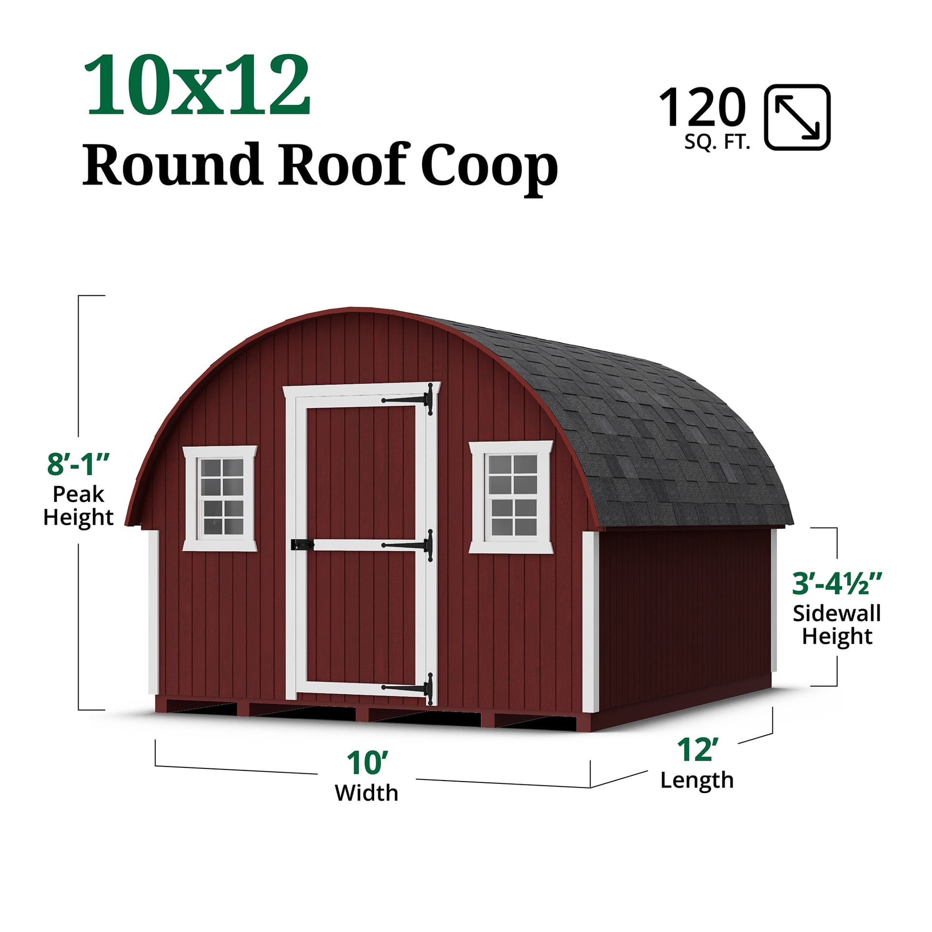 Round Roof Coop dimensions
