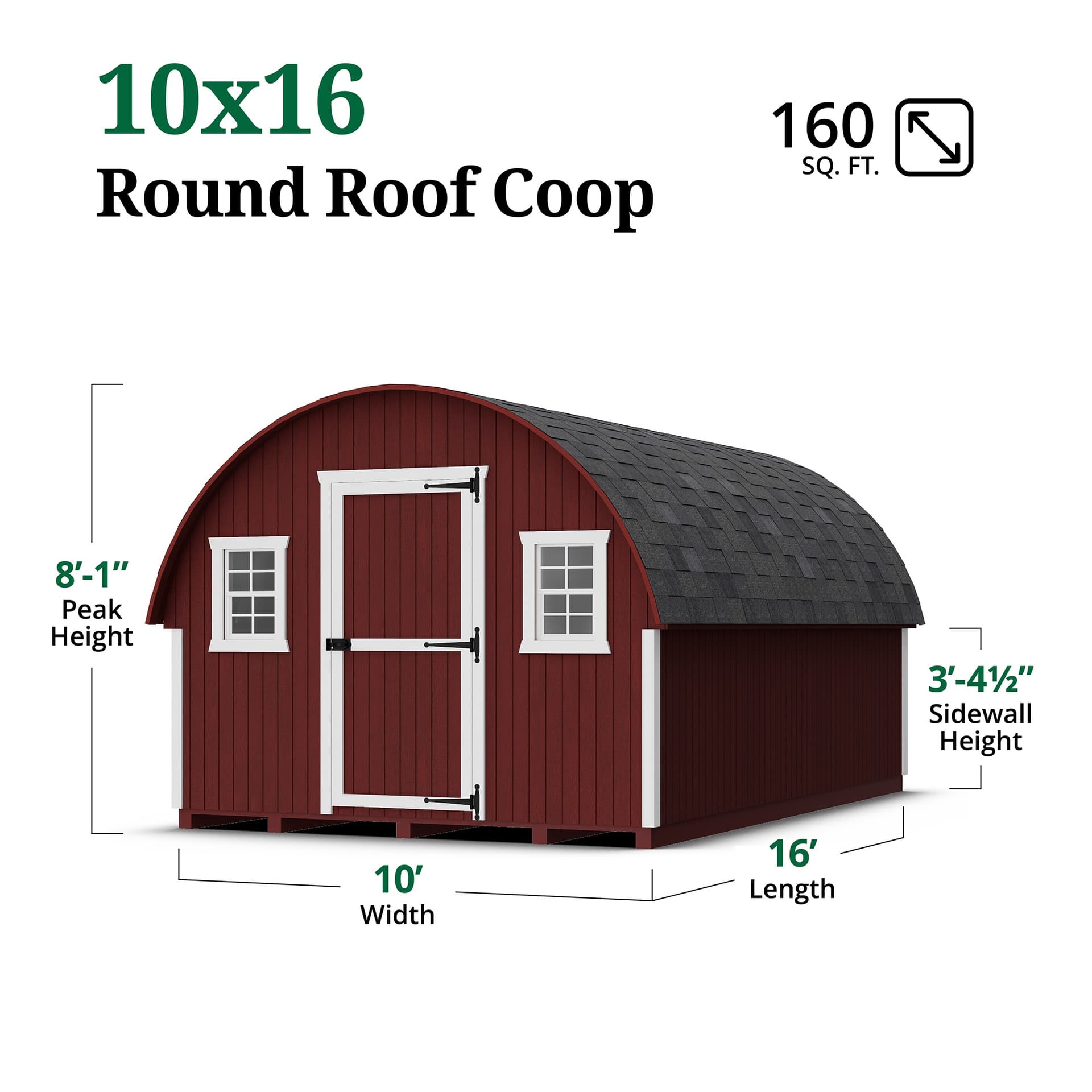 Round Roof Chicken Coop dimensions