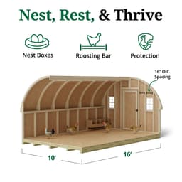 Round Roof Chicken Coop interior graphic