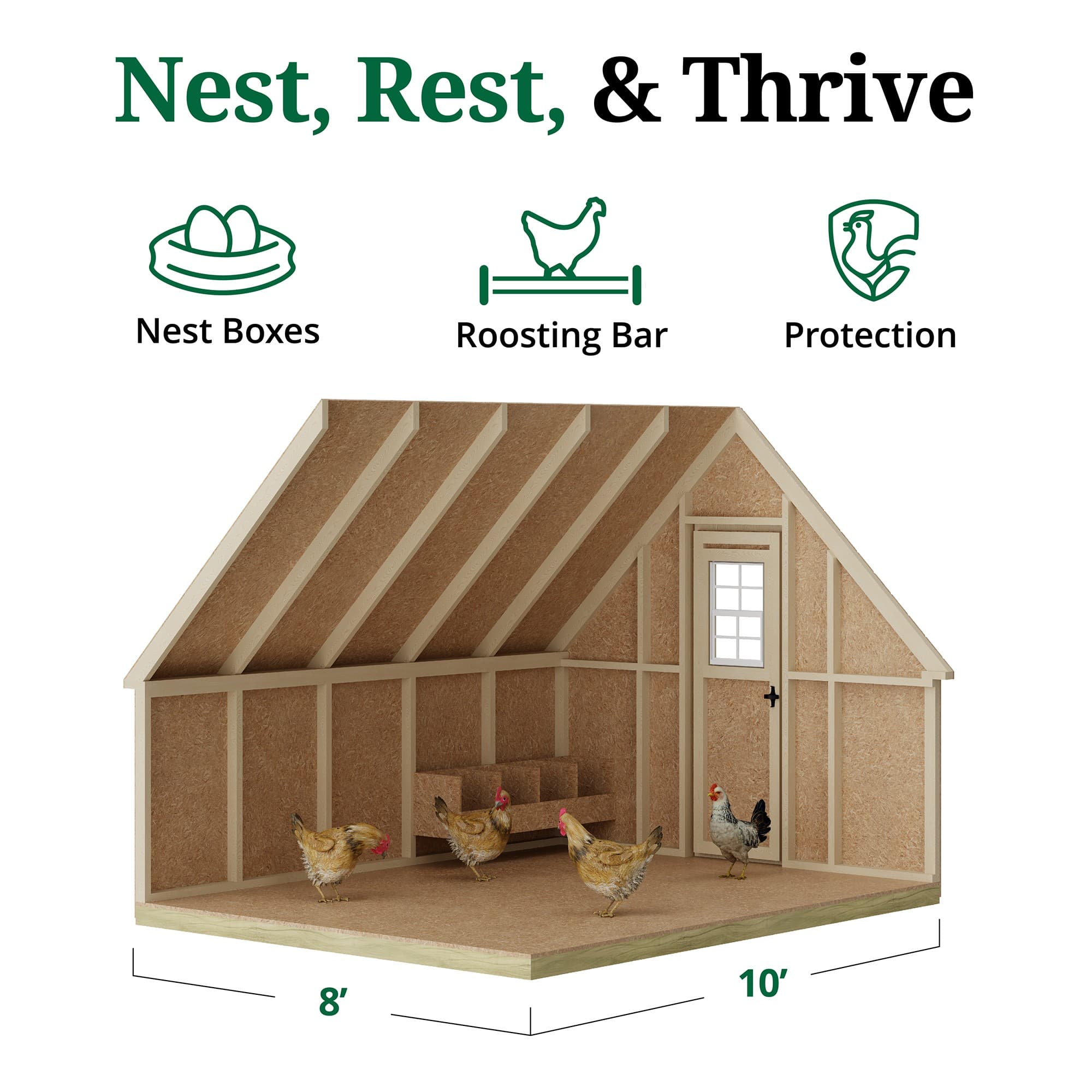 Value A-Frame Coop interior graphic