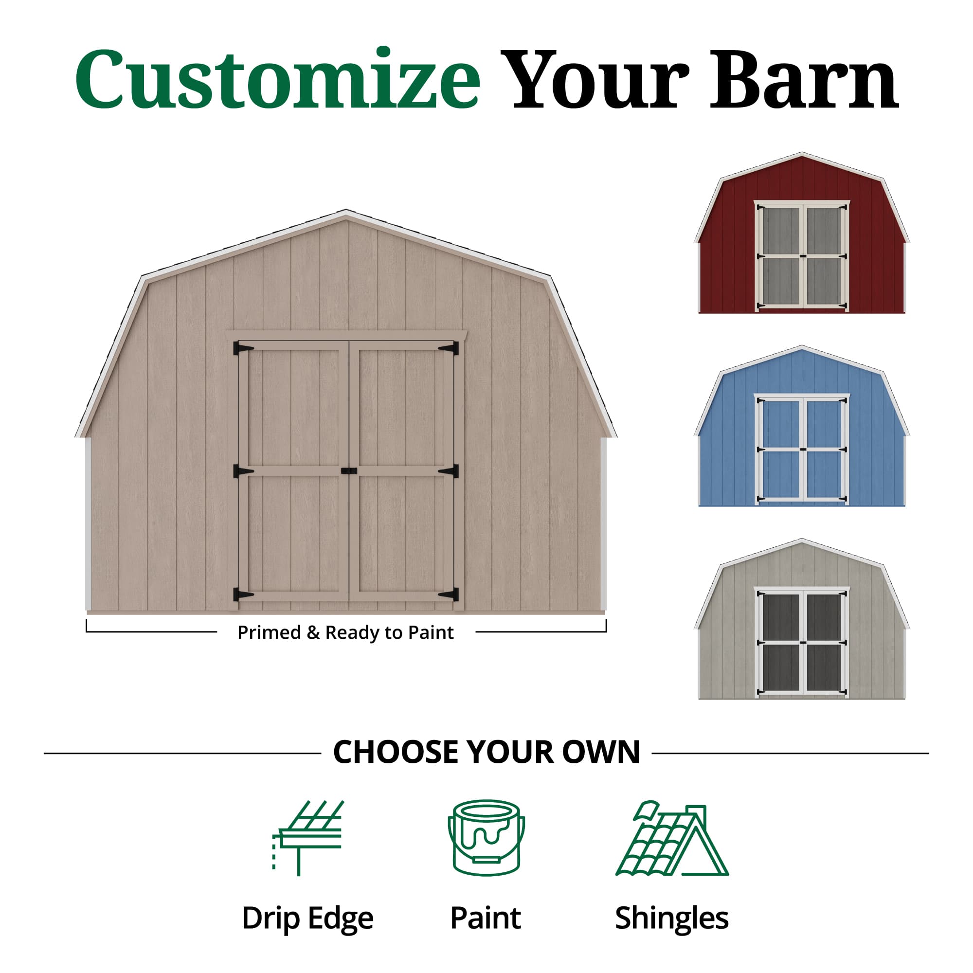 Value Gambrel Barn 4' Sidewalls customize graphic