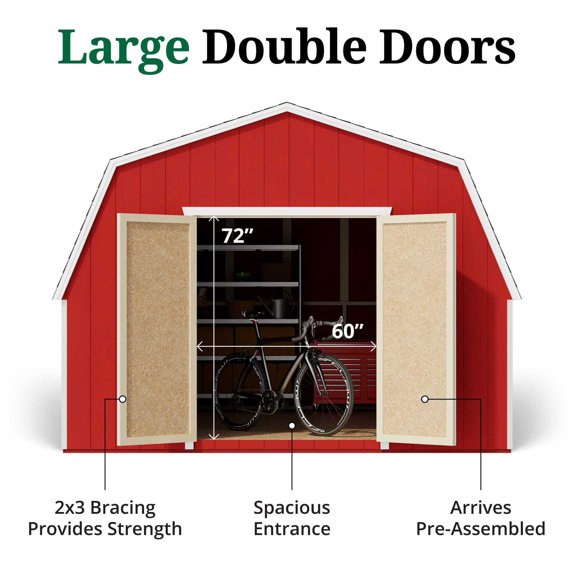Value Gambrel Barn 4' Sidewalls door graphic