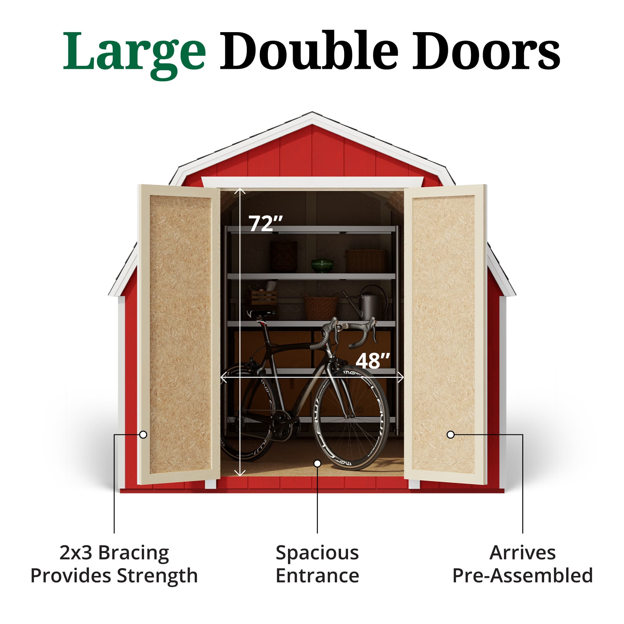 Value Gambrel Barn 4' Sidewalls door graphic