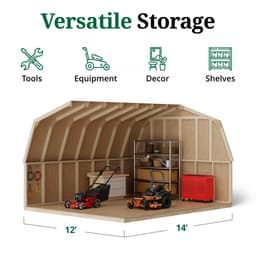 Value Gambrel Barn 4' Sidewalls interior graphic
