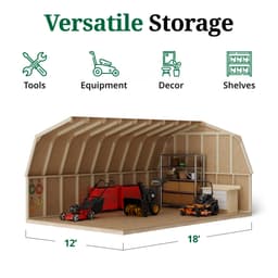 Value Gambrel Barn 4' Sidewalls interior graphic