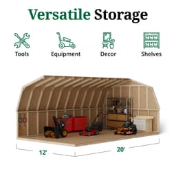 Value Gambrel Barn 4' Sidewalls interior graphic