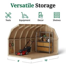 Value Gambrel Barn 4' Sidewalls interior graphic