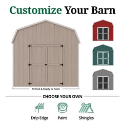 Value Gambrel Barn 6' Sidewalls customize graphic