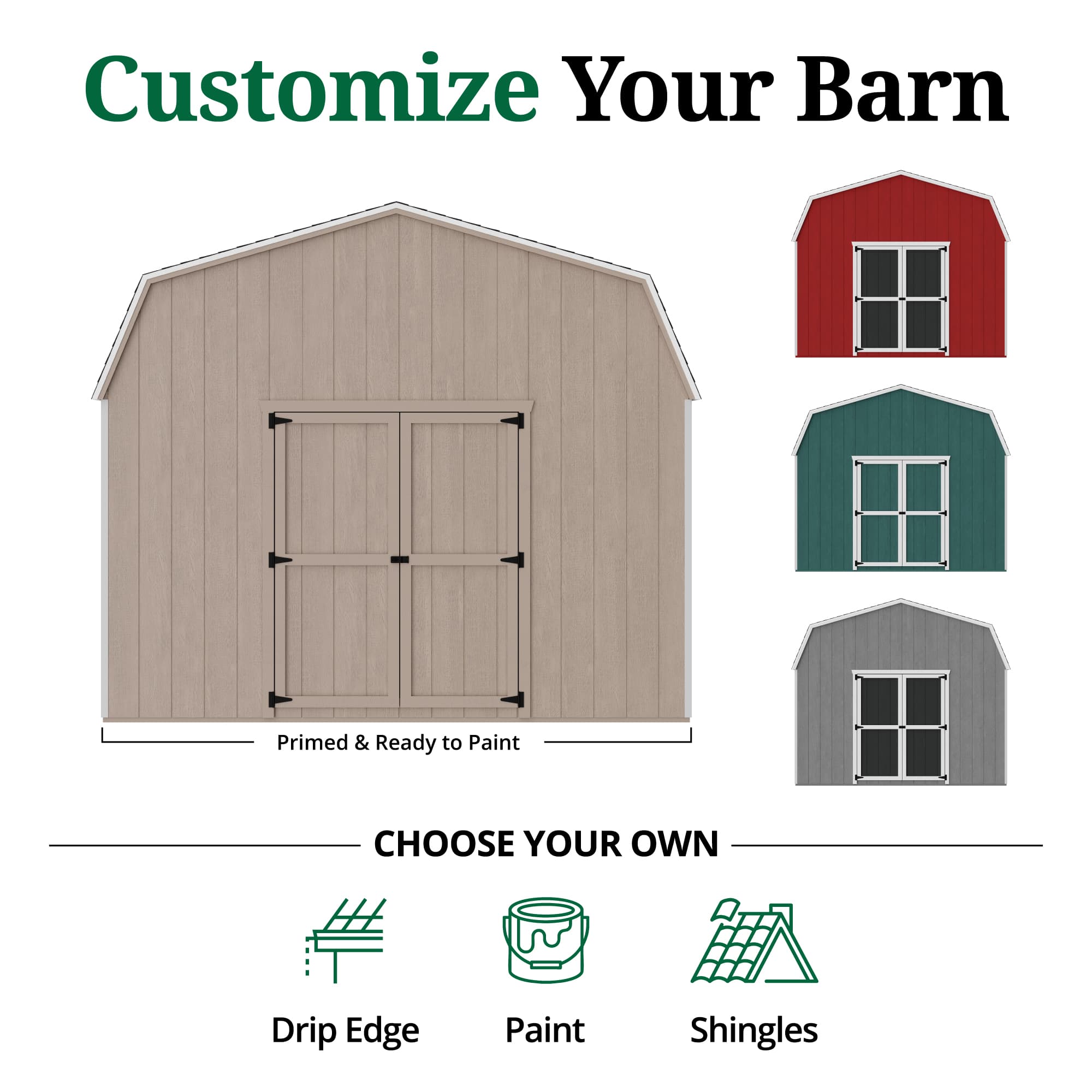 Value Gambrel Barn 6' Sidewalls customize graphic