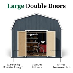 Value Gambrel Barn 6' Sidewalls door graphic