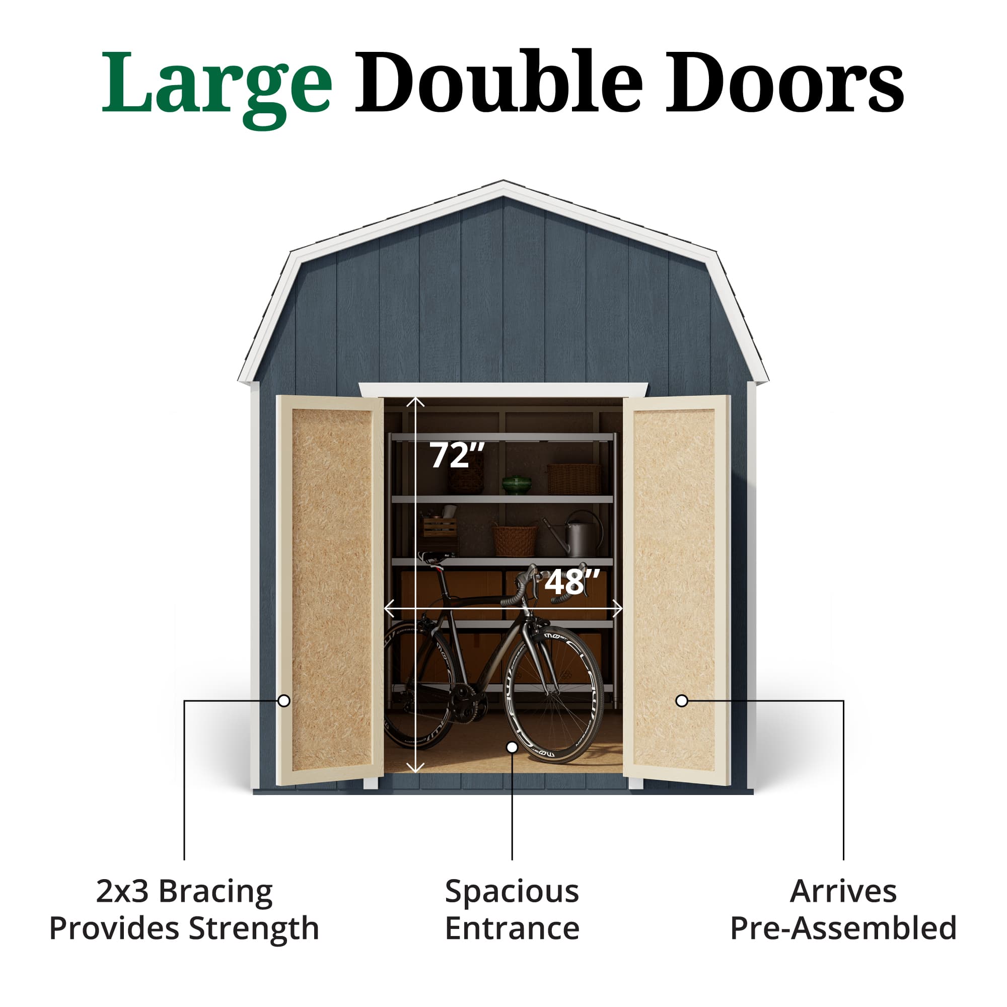 Value Gambrel Barn 6' Sidewalls door graphic