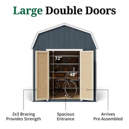Value Gambrel Barn 6' Sidewalls door graphic