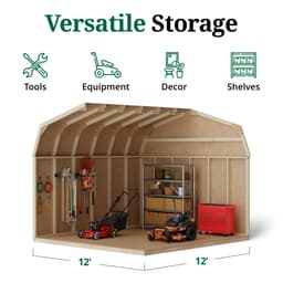 Value Gambrel Barn 6' Sidewalls interior graphic