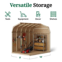 Value Gambrel Barn 6' Sidewalls interior graphic