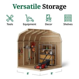 Value Gambrel Barn 6' Sidewalls interior graphic