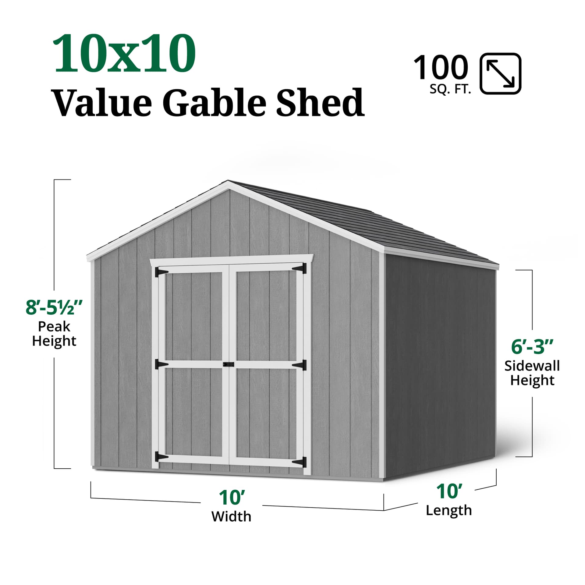 Value Gable Shed dimensions