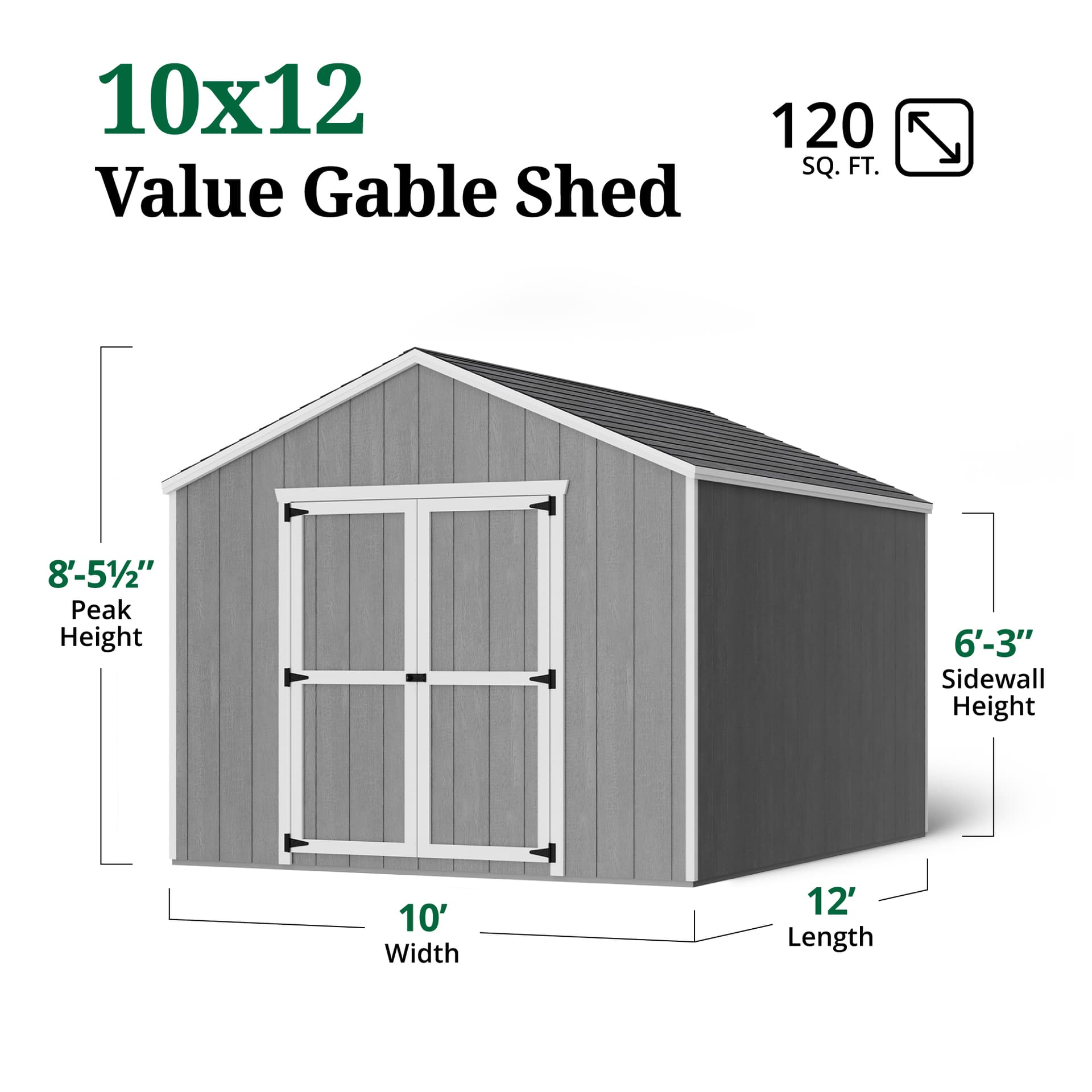 Value Gable Shed dimensions