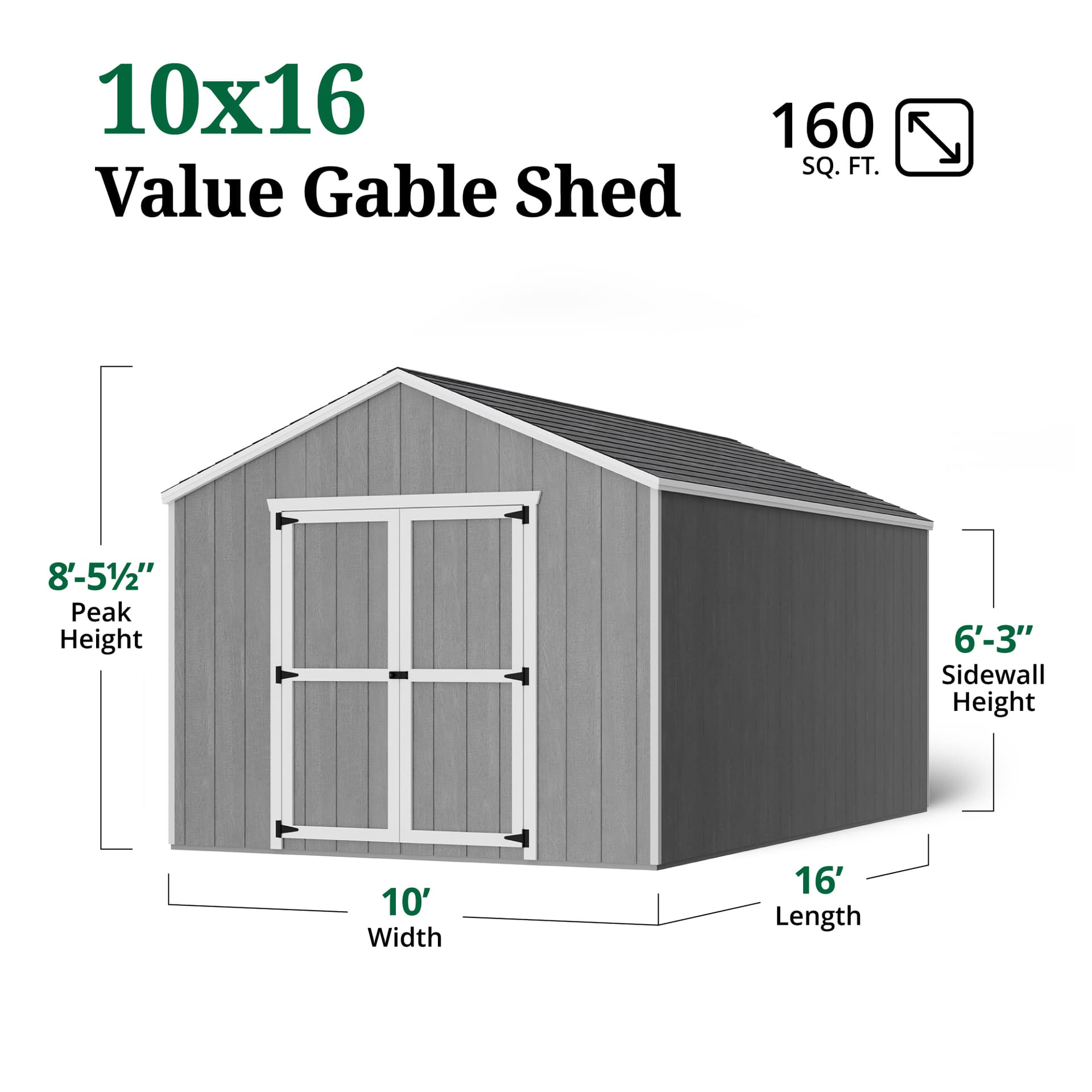 Value Gable Shed dimensions