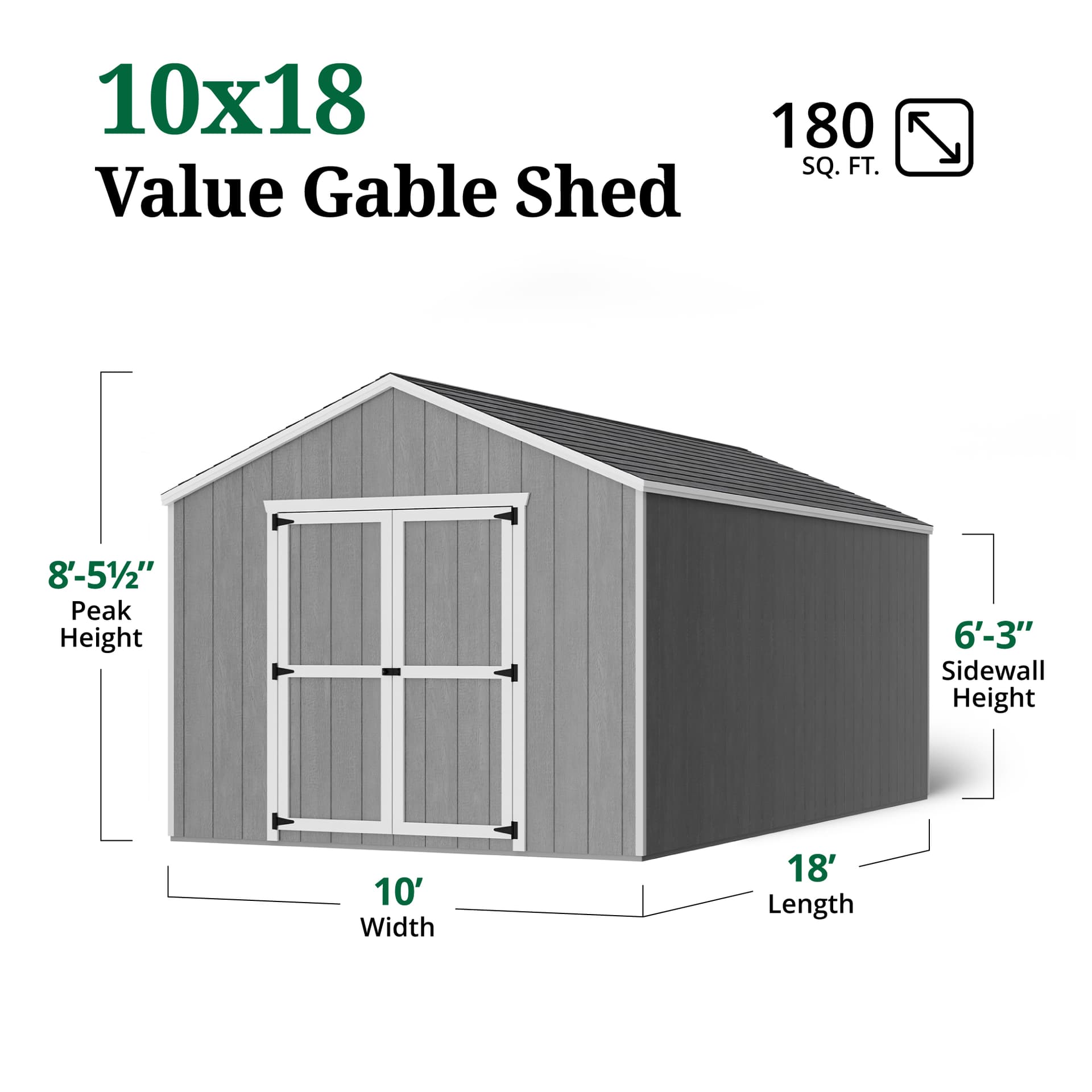 Value Gable Shed dimensions