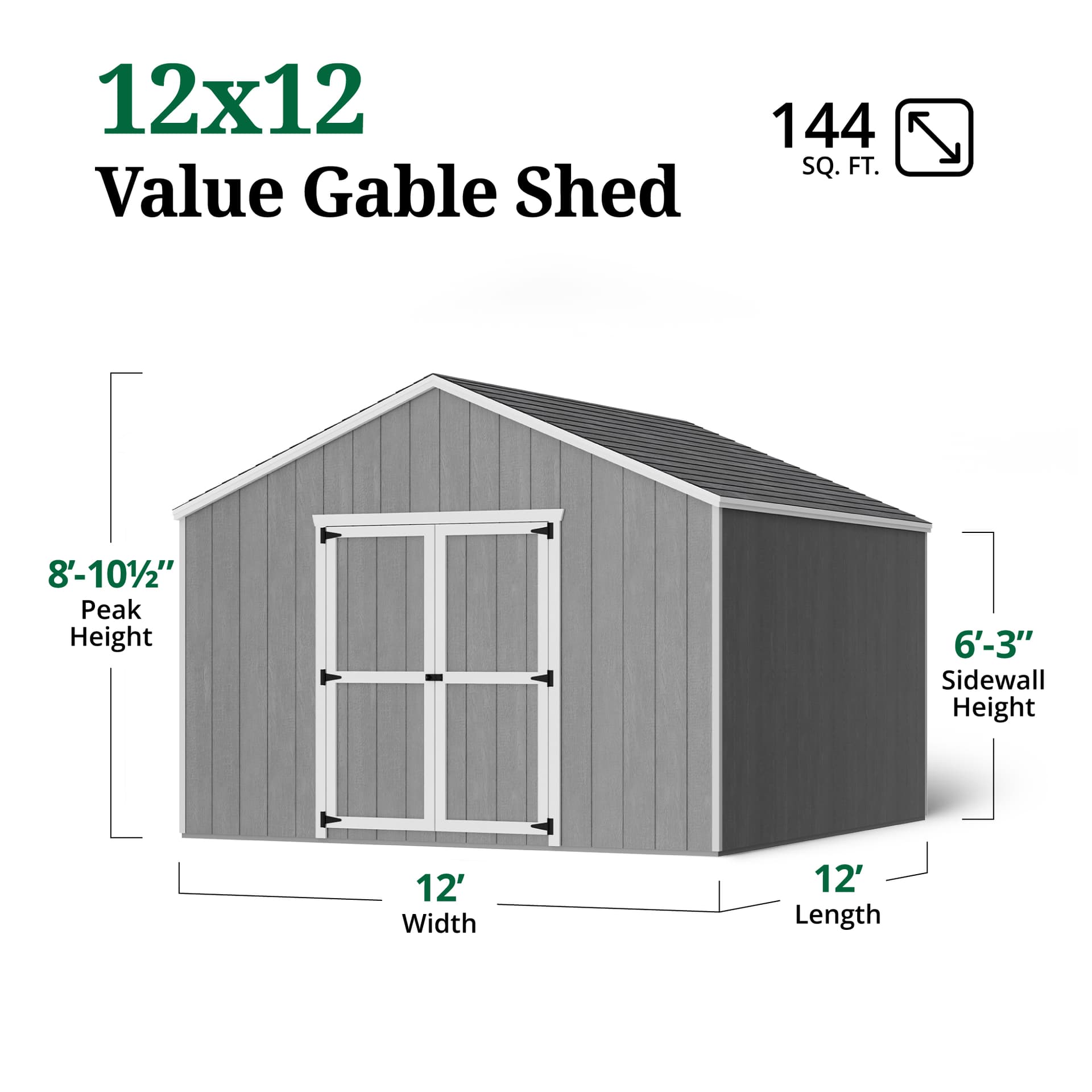 Value Gable Shed dimensions