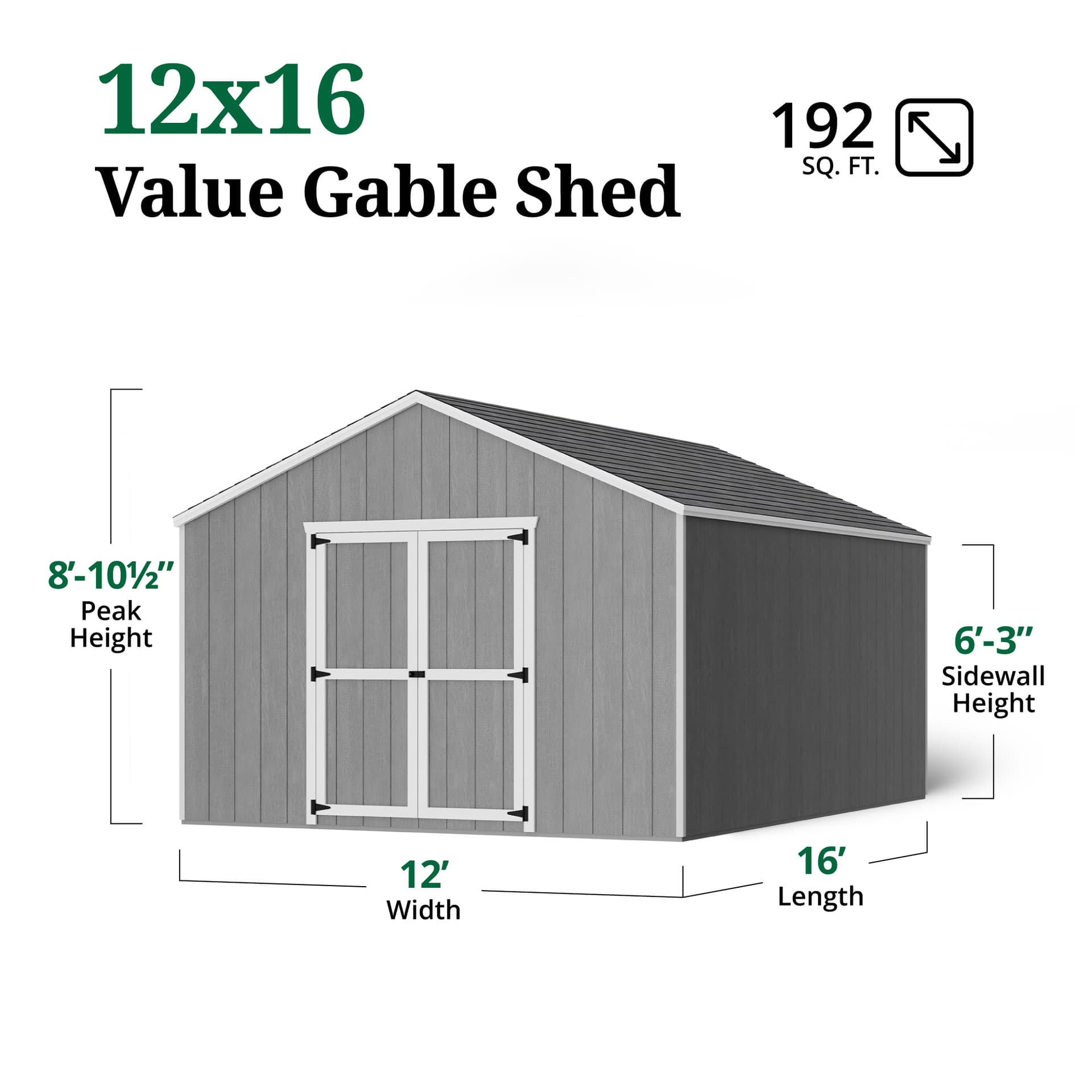 Value Gable Shed dimensions