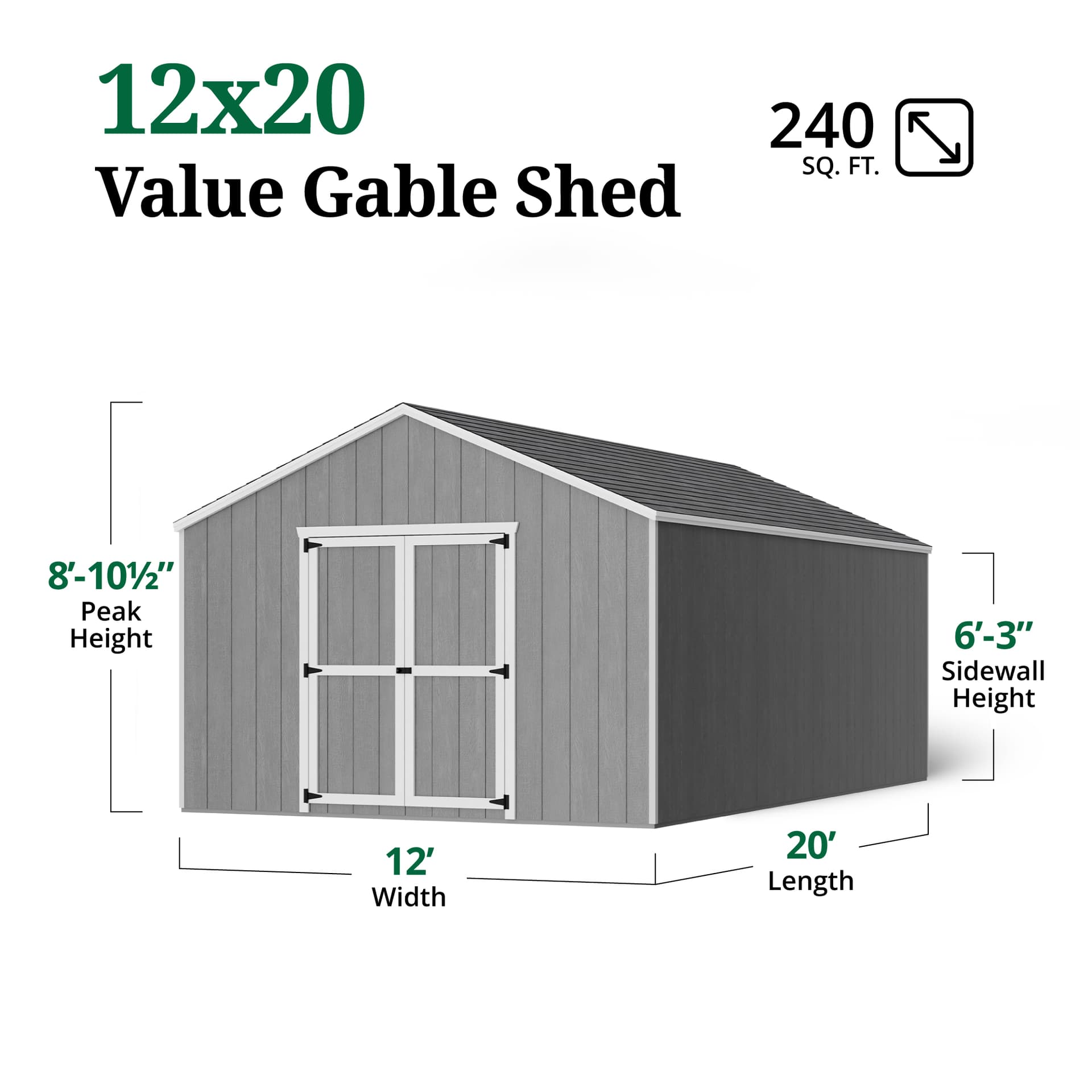 Value Gable Shed dimensions