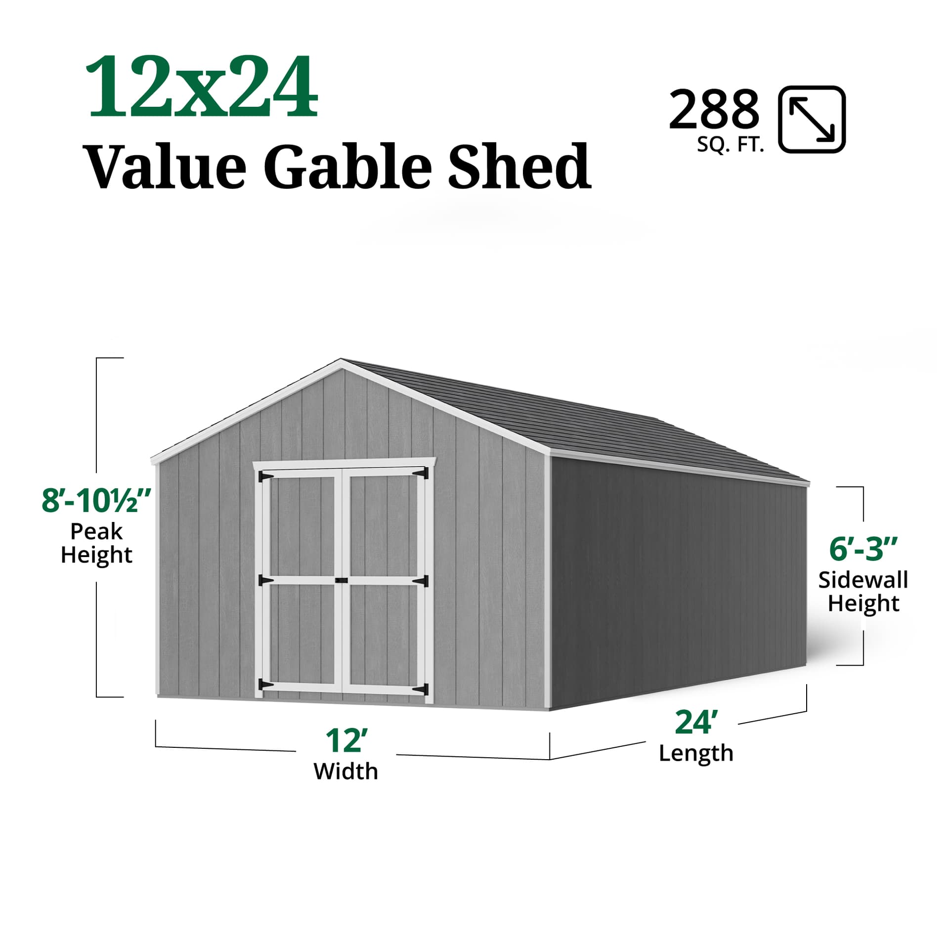 Value Gable Shed dimensions