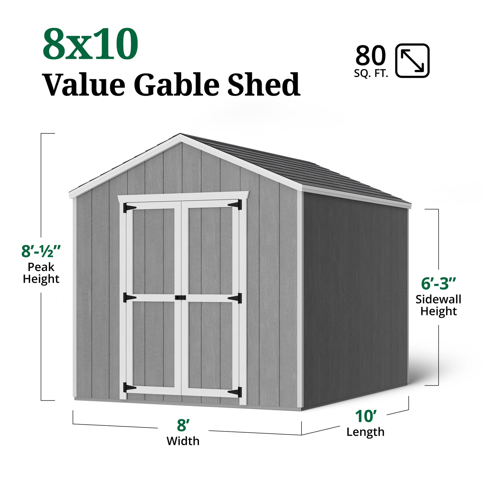 Value Gable Shed dimensions