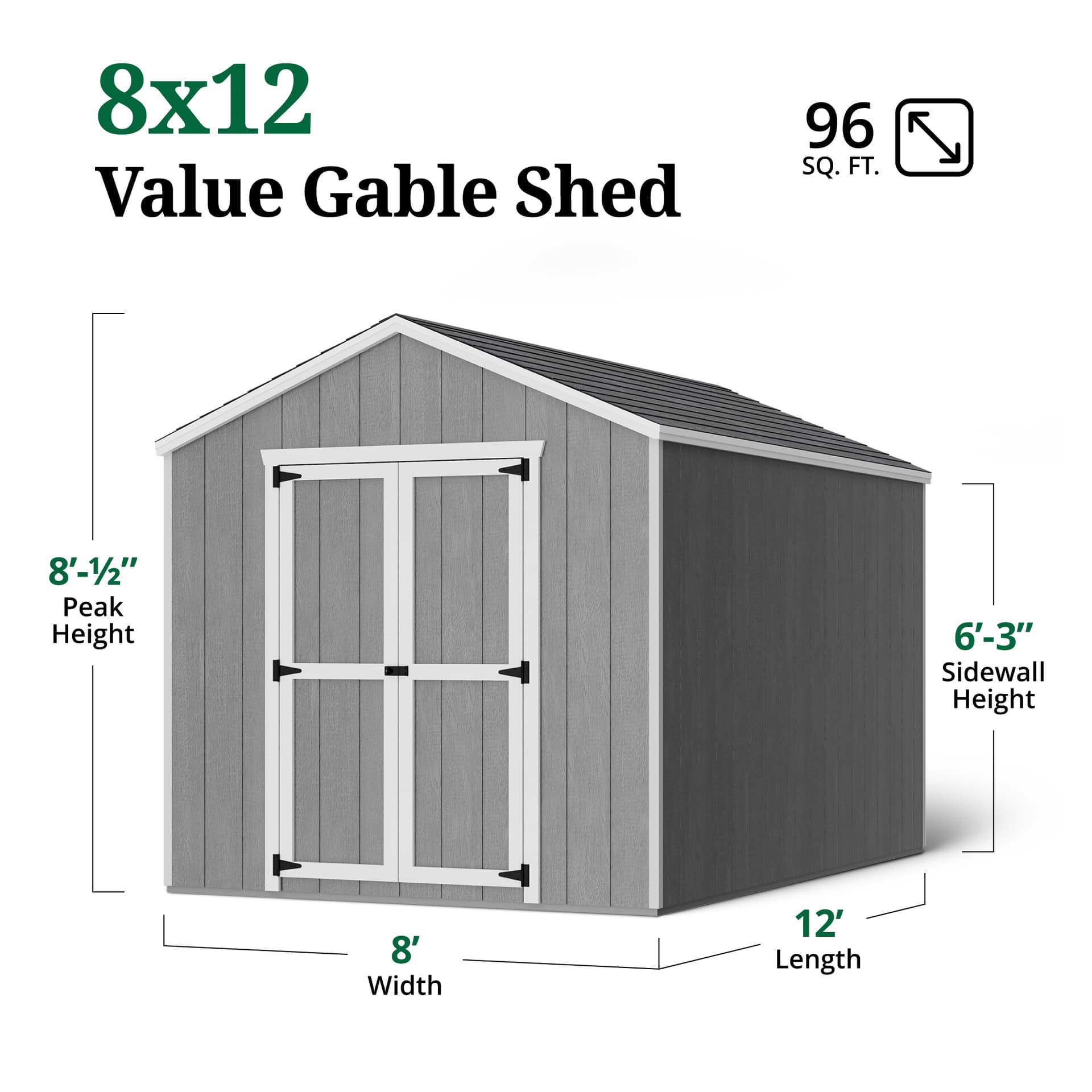 Value Gable Shed dimensions