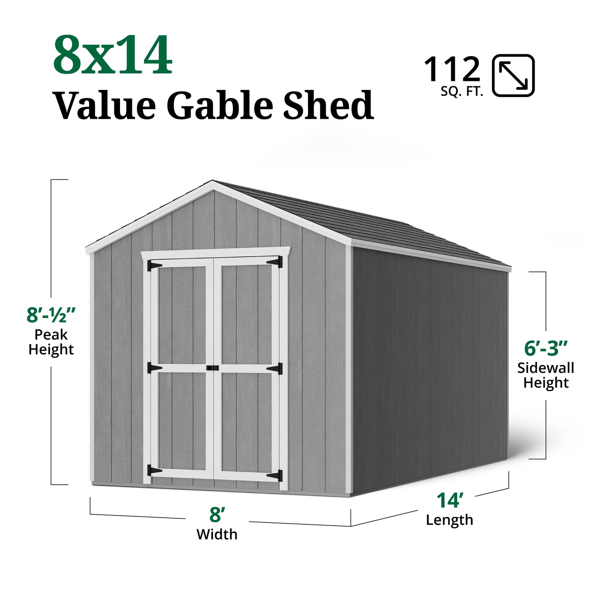 Value Gable Shed dimensions