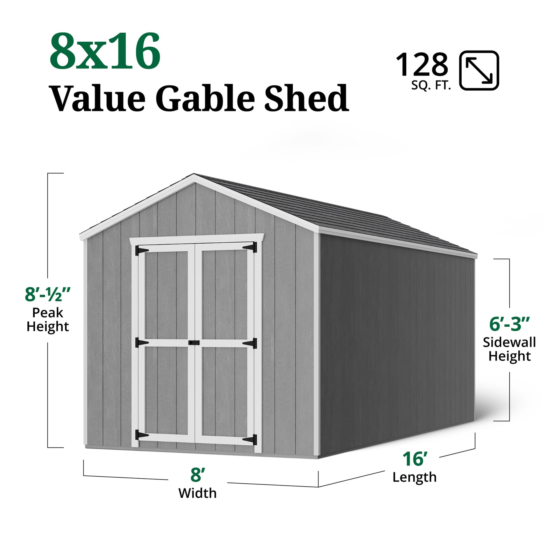 Value Gable Shed dimensions