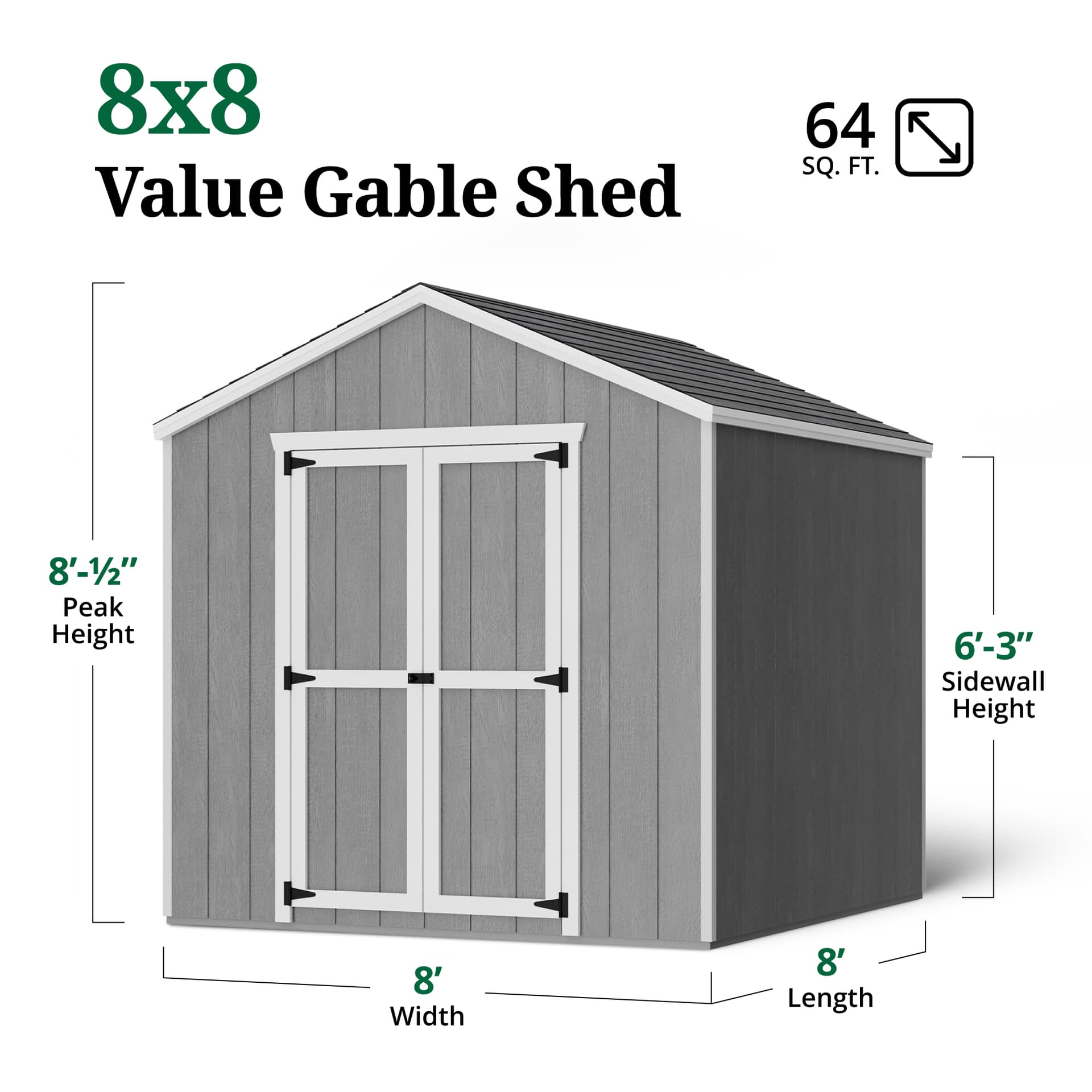 Value Gable Shed dimensions
