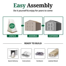 Value Gable Shed easy assembly graphic