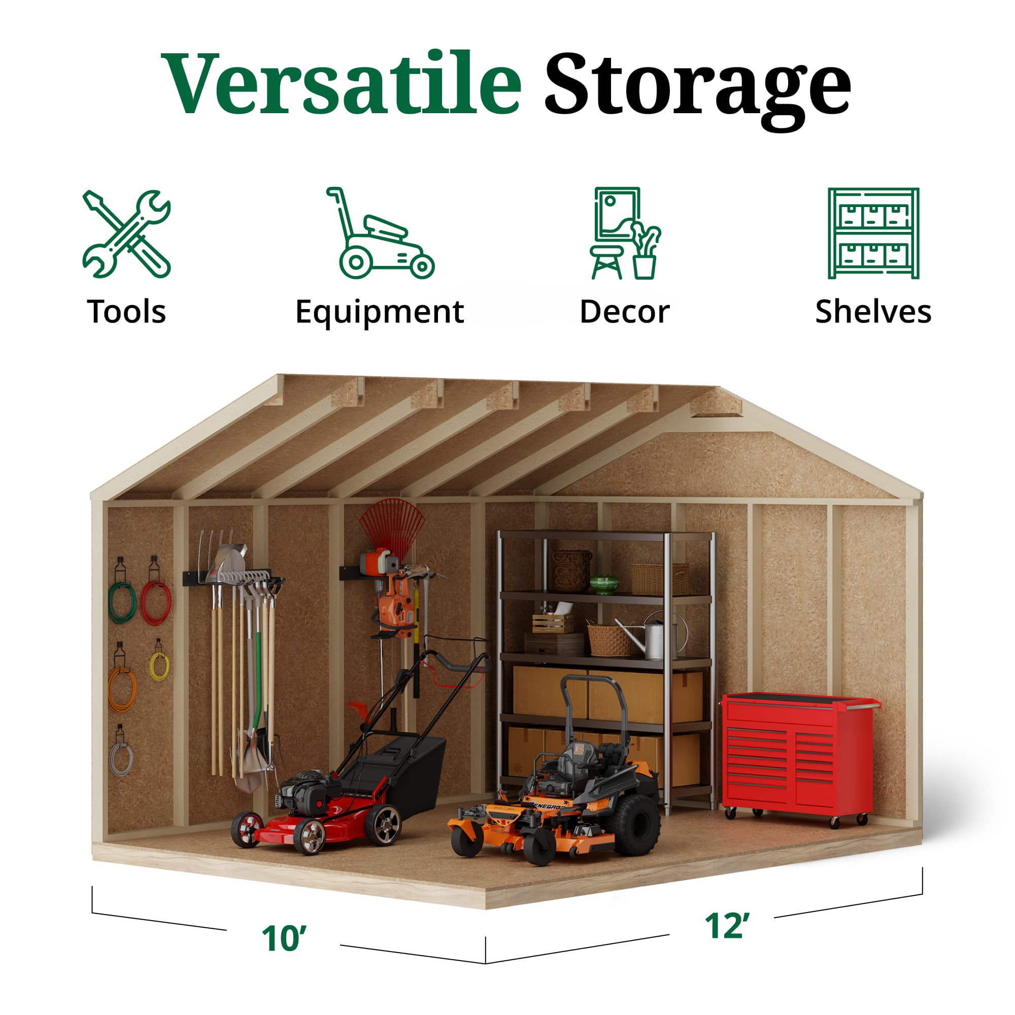 Value Gable Shed interior graphic