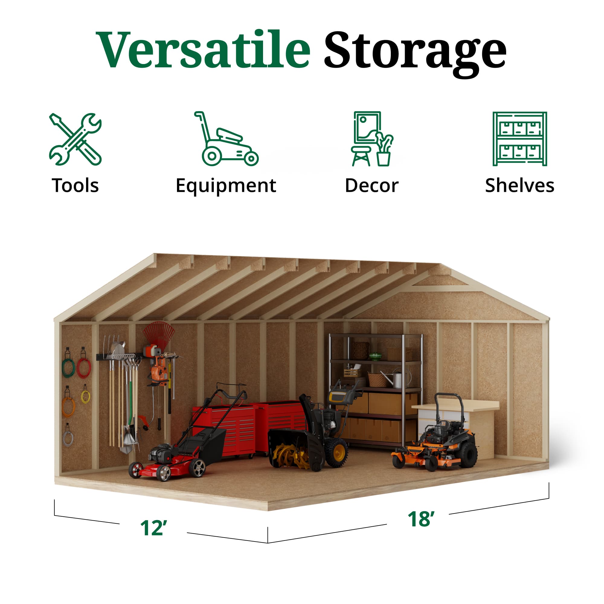 Value Gable Shed interior graphic