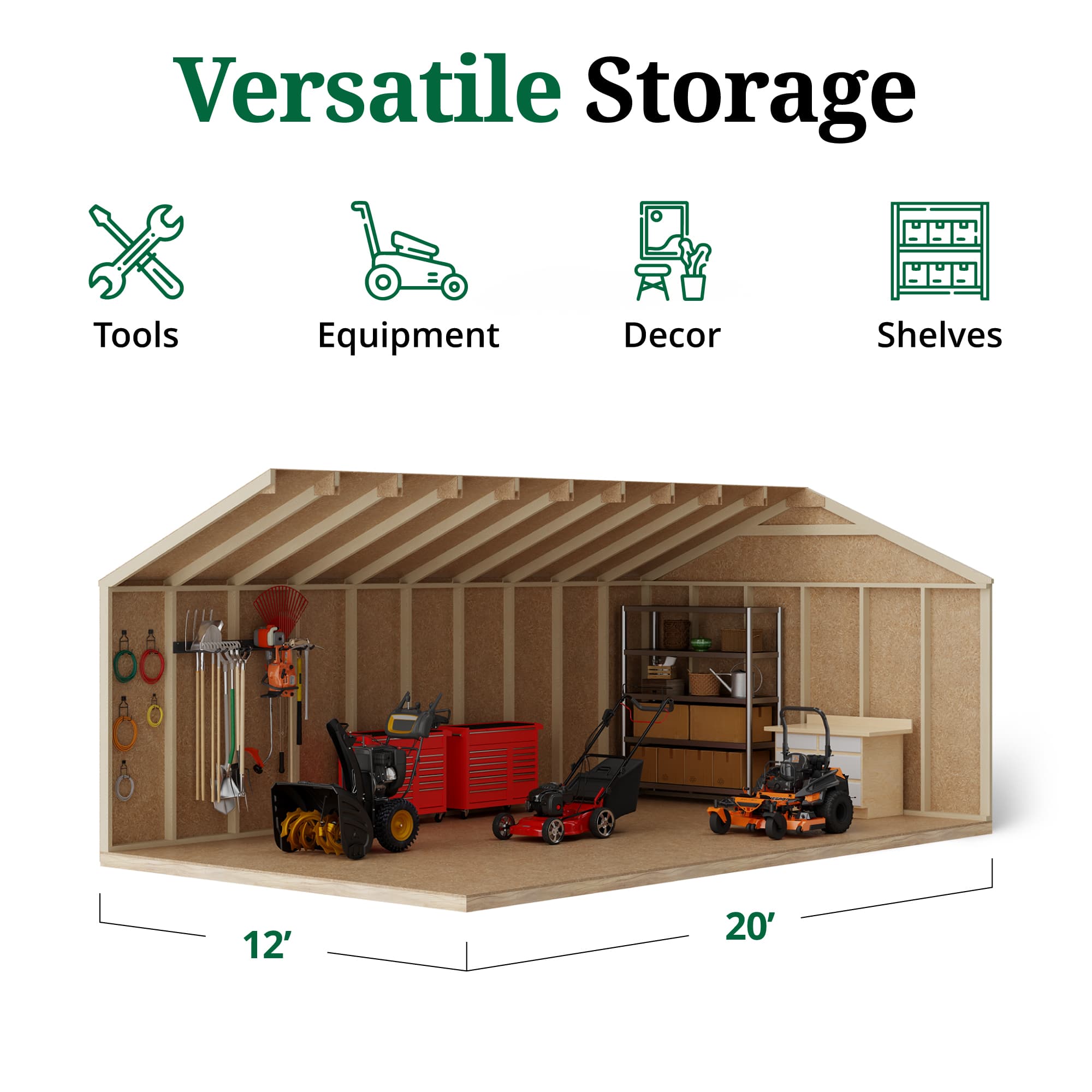 Value Gable Shed interior graphic